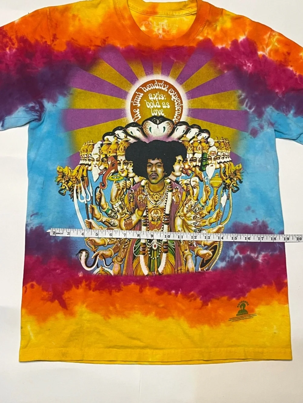 Tie-Dye Hendrix Graphic Tee - Bold Multicolor Psychedelic Print - Picture 4 of 6